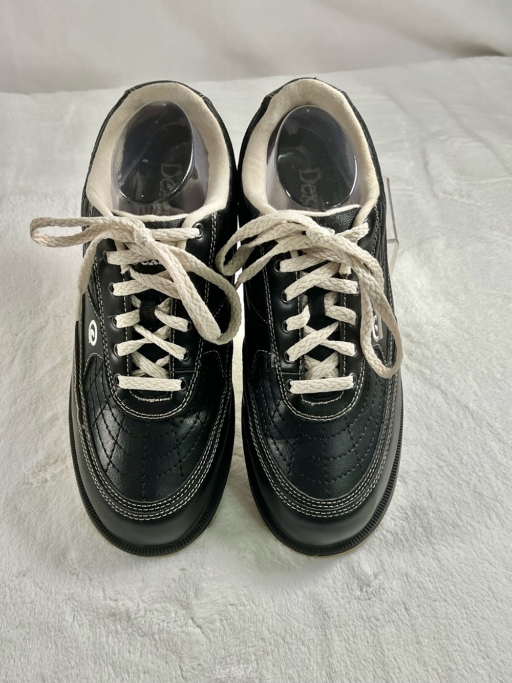 Dexter Turbo 2 Black Beige Lace- up Slide-Rite Bowling Shoes Men 10 D - Picture 2 of 11